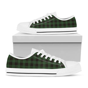 Green Black And Red Tartan Pattern Print White Low Top Sneakers