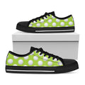 Green Golf Ball Pattern Print Black Low Top Sneakers