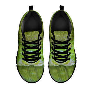 Green Pit Viper Print Black Running Shoes