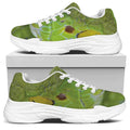 Green Pit Viper Print White Chunky Shoes