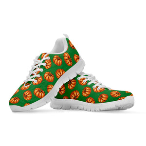 Green Pumpkin Pattern Print White Running Shoes
