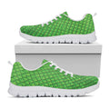 Green Python Snakeskin Print White Running Shoes