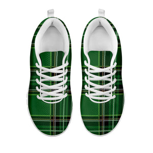 Green Stewart Tartan Pattern Print White Running Shoes