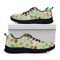 Green Striped Donut Pattern Print Black Running Shoes