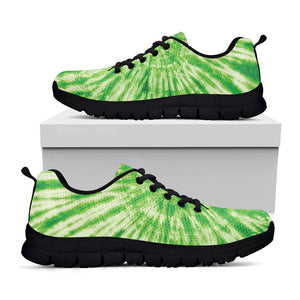 Green Tie Dye Print Black Running Shoes