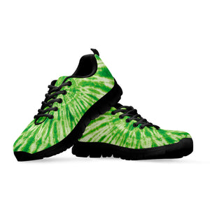 Green Tie Dye Print Black Running Shoes