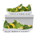 Green Tropical Banana Pattern Print White Running Shoes