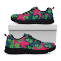 Green Walking Zombie Print Black Running Shoes