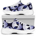 Grey Alien Face Pattern Print White Chunky Shoes