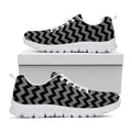 Grey And Black Chevron Pattern Print White Running Shoes