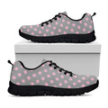 Grey And Pink Polka Dot Pattern Print Black Running Shoes