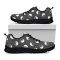 Grey And White Yin Yang Pattern Print Black Running Shoes