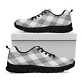 Grey Argyle Pattern Print Black Running Shoes