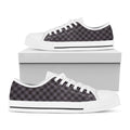 Grey Buffalo Plaid Pattern Print White Low Top Sneakers