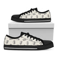 Grey Doodle Sandwich Pattern Print Black Low Top Sneakers