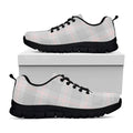 Grey Prince of Wales Check Print Black Running Shoes