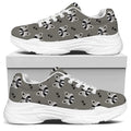 Grey Raccoon Pattern Print White Chunky Shoes