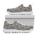 Grey Raccoon Pattern Print White Running Shoes
