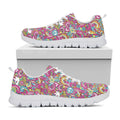 Groovy Girly Peace Pattern Print White Running Shoes