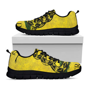 Grunge Gadsden Flag Print Black Running Shoes