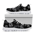 Grunge Soccer Ball Pattern Print White Running Shoes