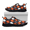 Halloween Argyle Pattern Print Black Running Shoes