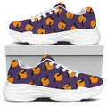 Halloween Bat And Moon Pattern Print White Chunky Shoes
