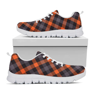 Halloween Buffalo Check Pattern Print White Running Shoes