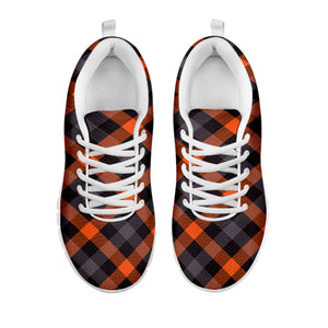 Halloween Buffalo Check Pattern Print White Running Shoes