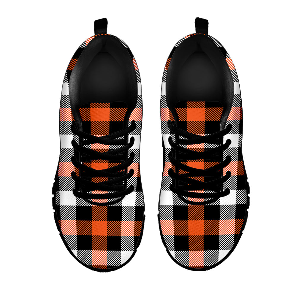 Halloween Buffalo Plaid Pattern Print Black Running Shoes