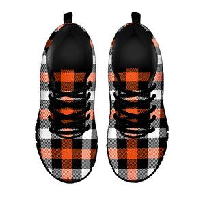 Halloween Buffalo Plaid Pattern Print Black Running Shoes