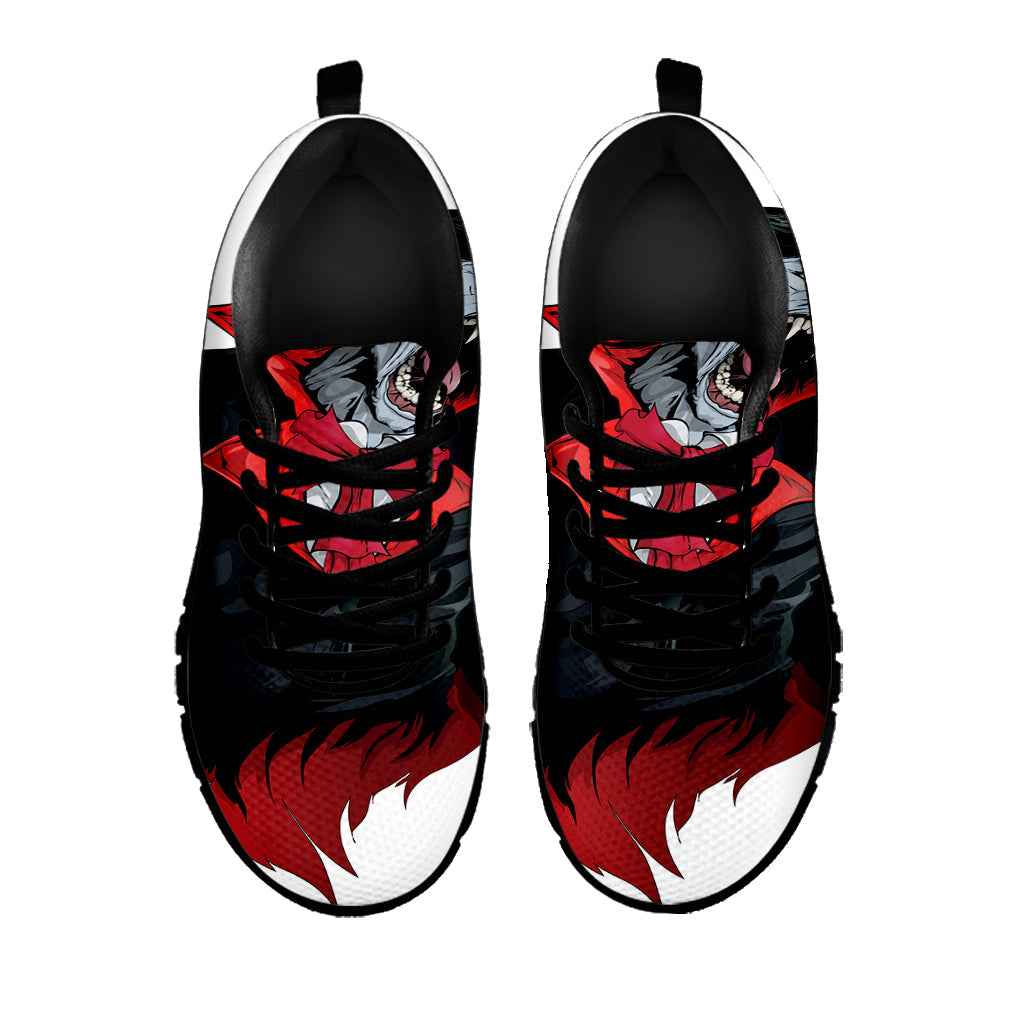 Halloween Evil Vampire Print Black Running Shoes
