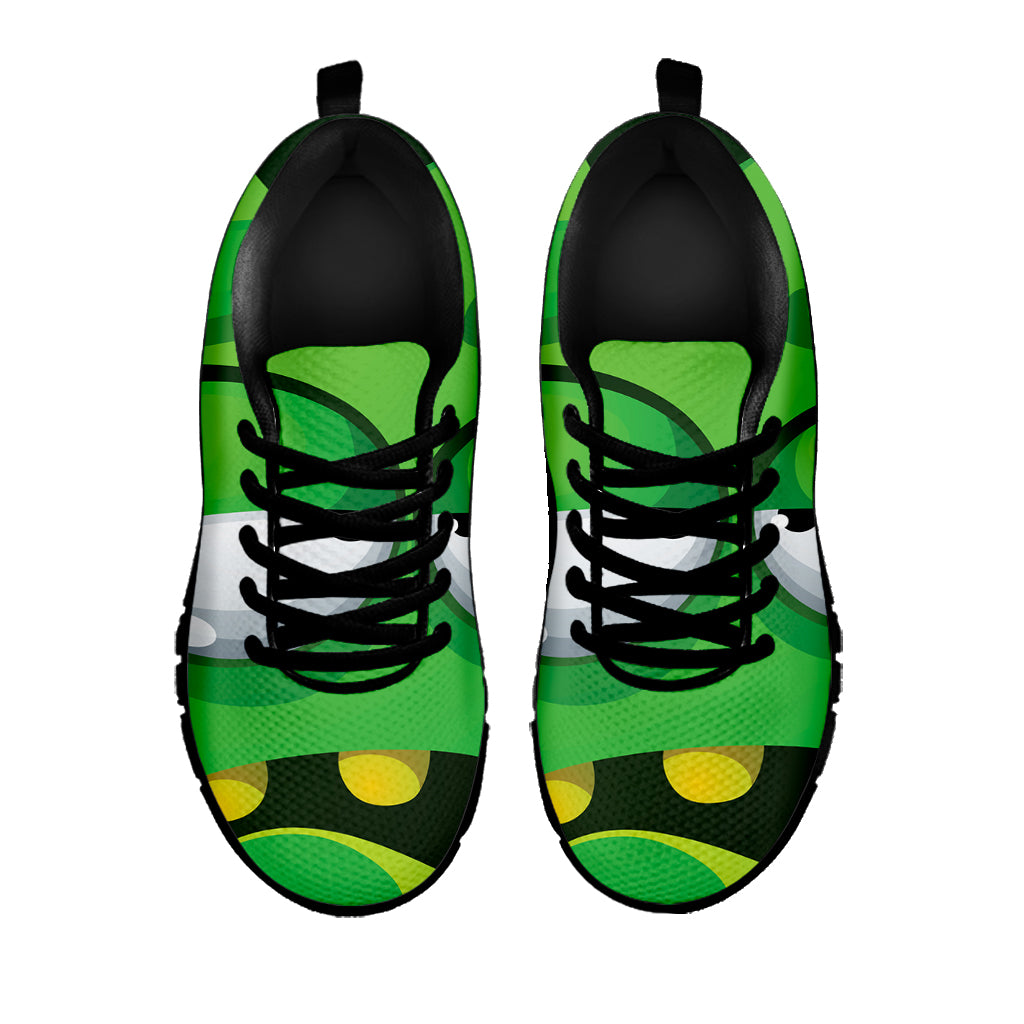 Halloween Frankenstein Face Print Black Running Shoes