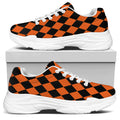Halloween Harlequin Pattern Print White Chunky Shoes