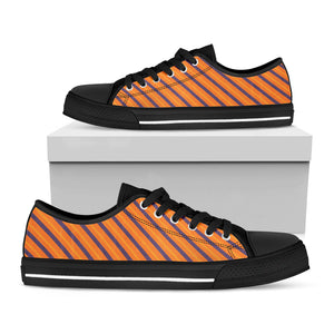 Halloween Line Pattern Print Black Low Top Sneakers