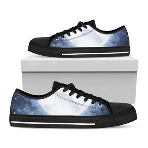 Halloween Moonlight Print Black Low Top Sneakers