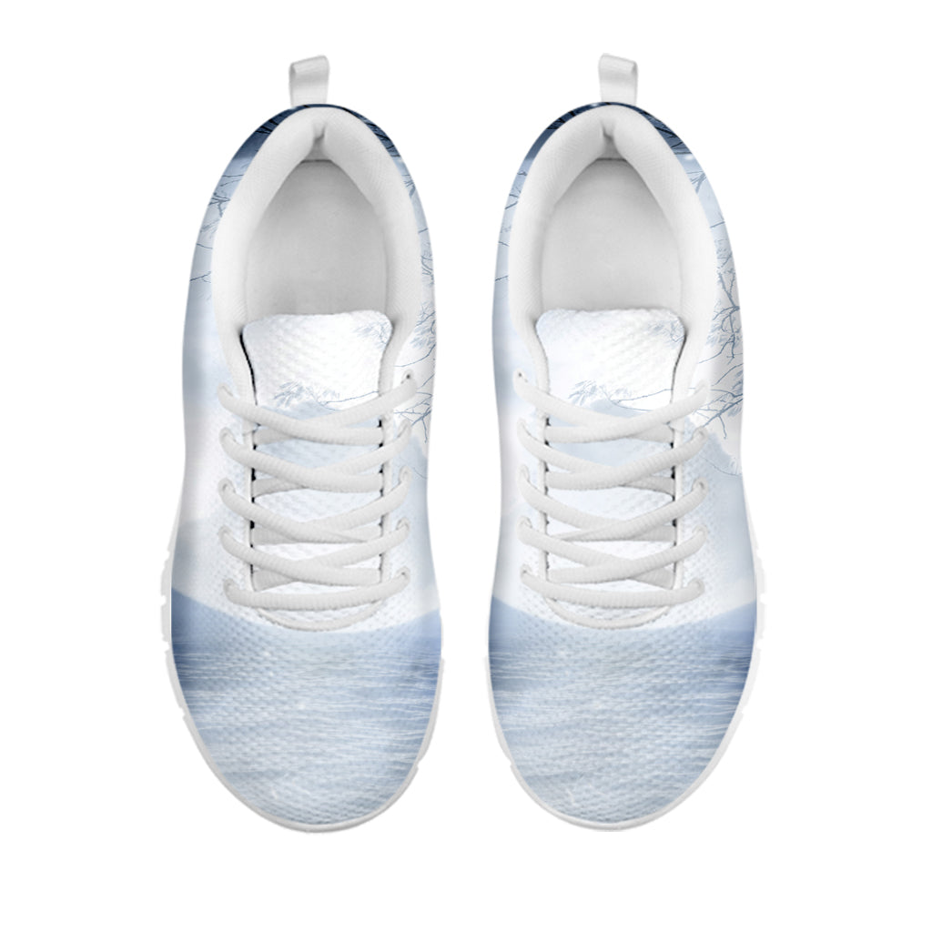Halloween Moonlight Print White Running Shoes