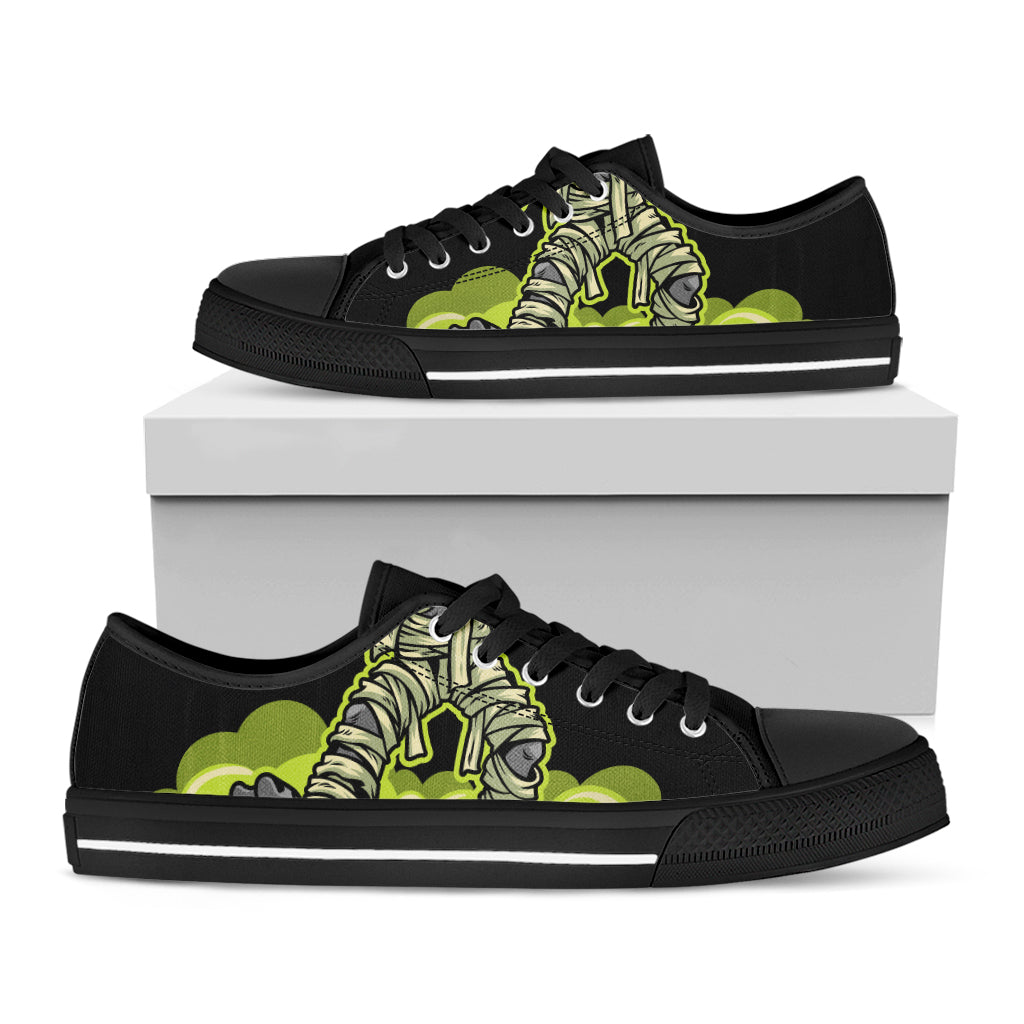 Halloween Mummy Print Black Low Top Sneakers