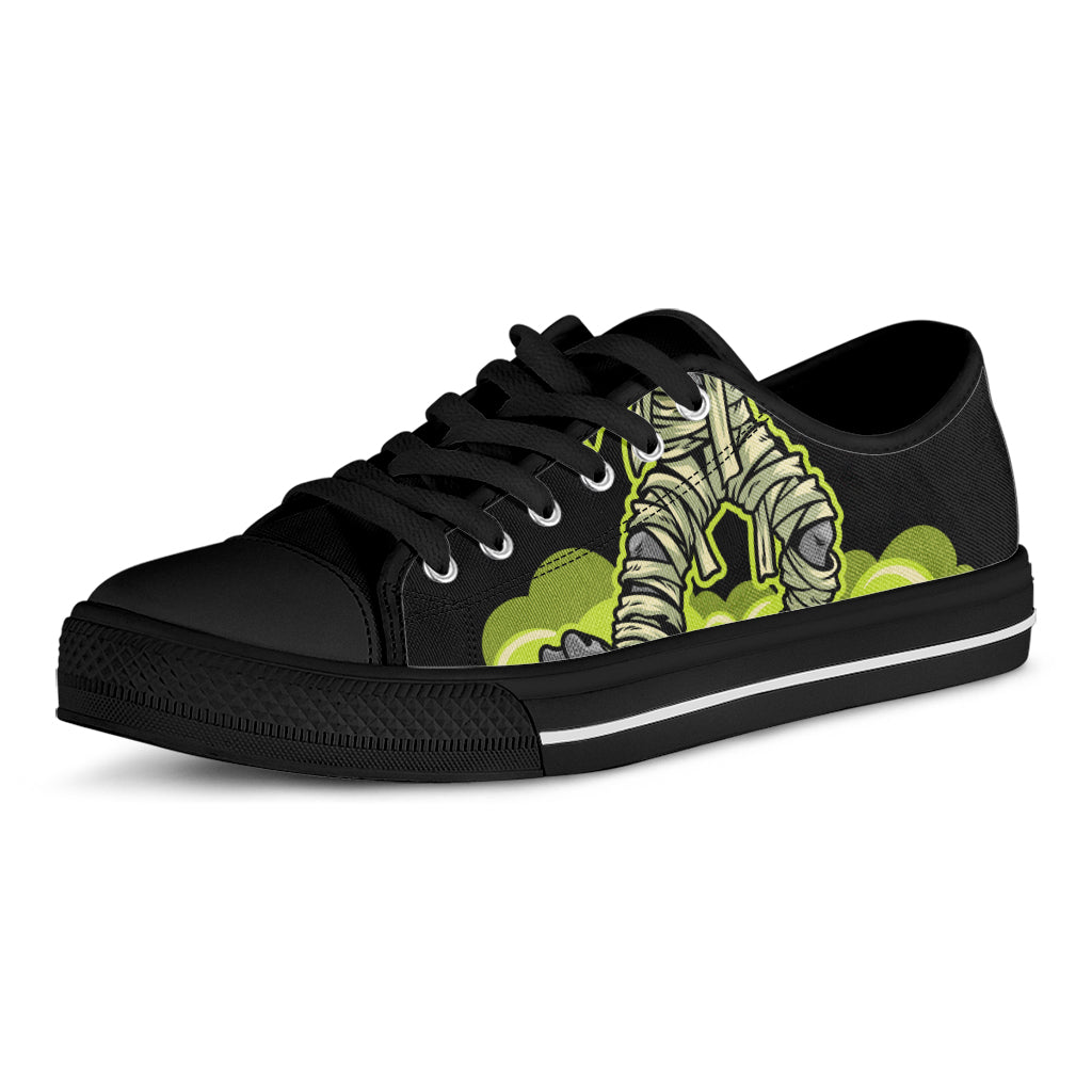 Halloween Mummy Print Black Low Top Sneakers