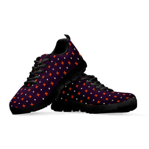 Halloween Plus And Cross Pattern Print Black Running Shoes