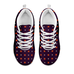 Halloween Plus And Cross Pattern Print White Running Shoes