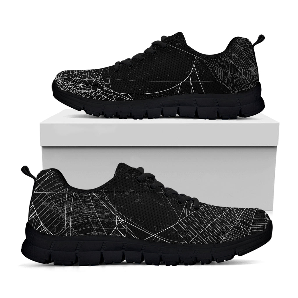 Halloween Spider Web Print Black Running Shoes