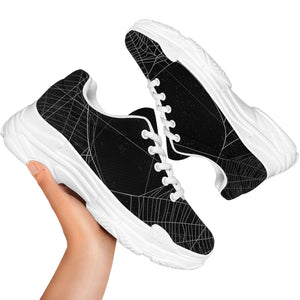 Halloween Spider Web Print White Chunky Shoes