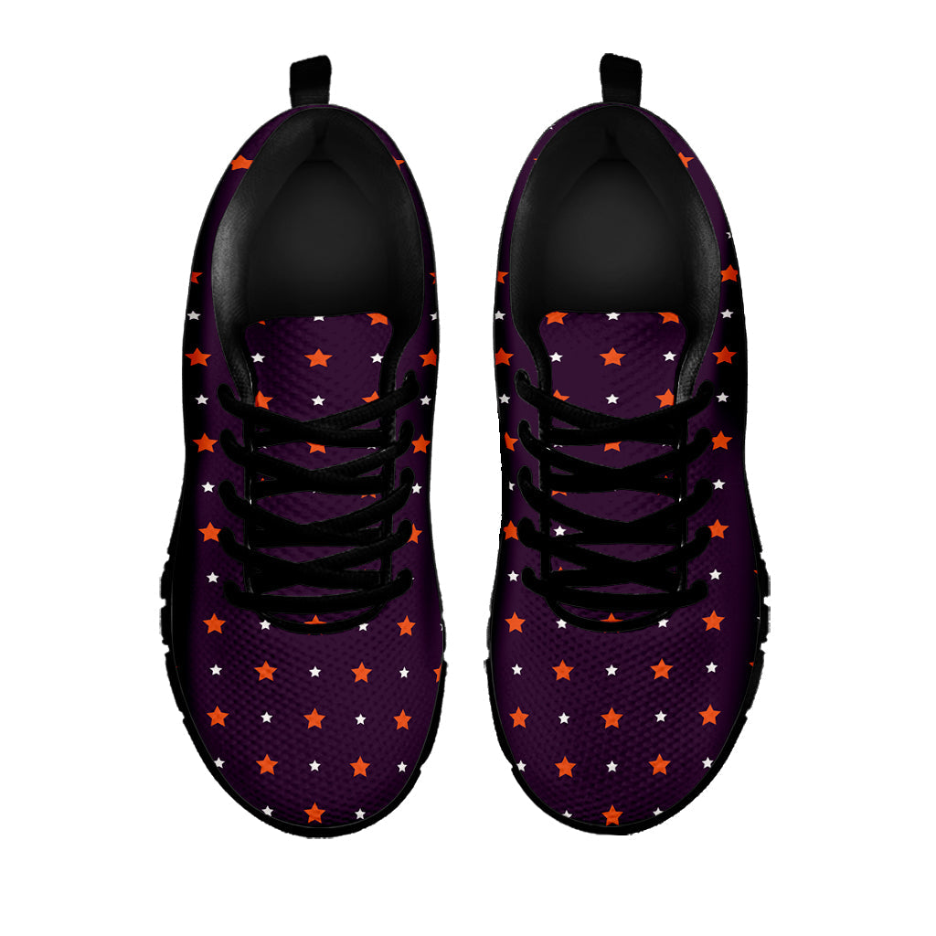 Halloween Stars Pattern Print Black Running Shoes
