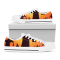 Halloween Walking Zombie Print White Low Top Sneakers