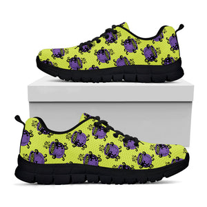 Halloween Witch Cauldron Pattern Print Black Running Shoes