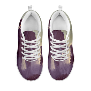 Halloween Zombie Crowd Print White Running Shoes