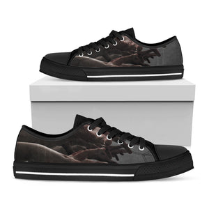 Halloween Zombie Hands Print Black Low Top Sneakers