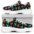 Halloween Zombie Pattern Print White Chunky Shoes