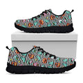 Halloween Zombie Striped Pattern Print Black Running Shoes